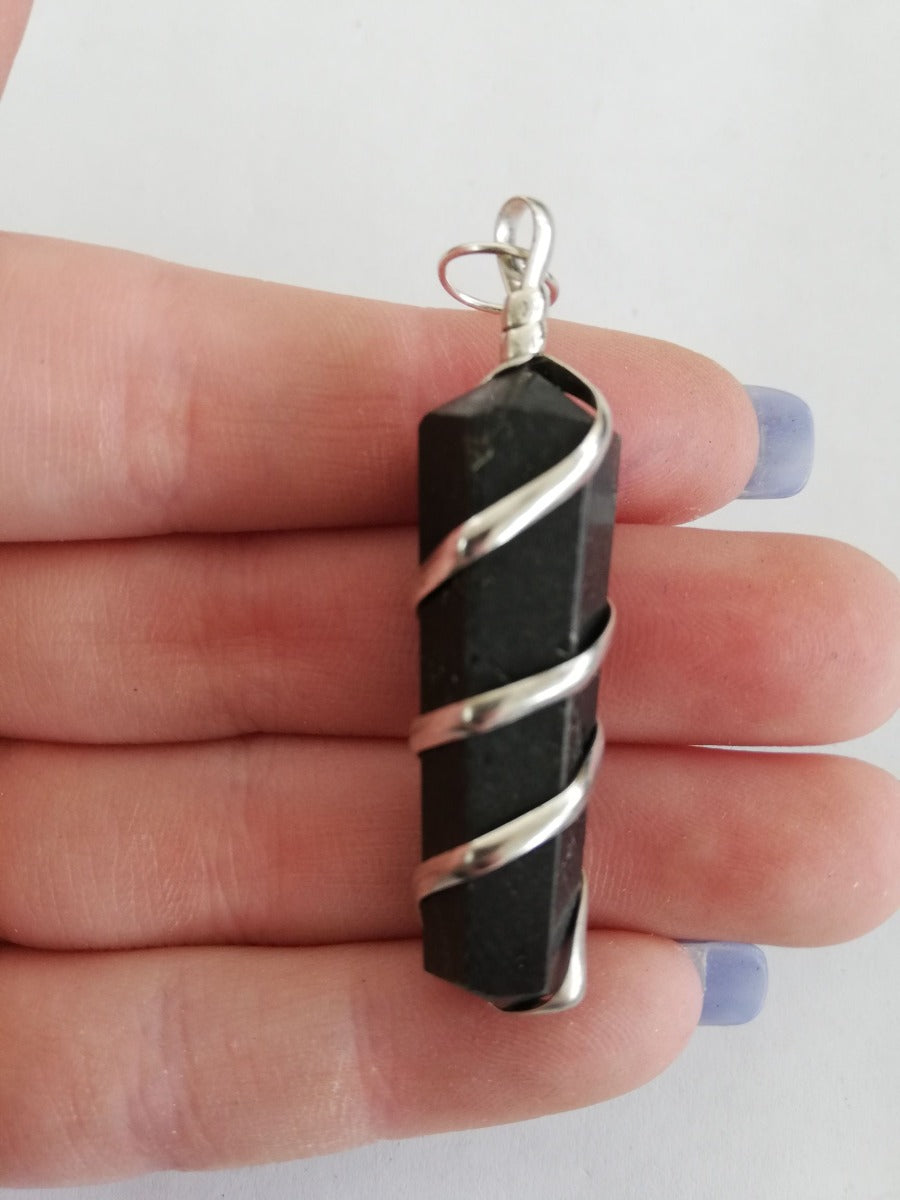 Black Tourmaline - Wire Wrapped DT Point Pendant Black Tourmaline - Wire Wrapped DT Point Pendant